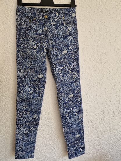 38 - H&M broek blauw print nieuw (0823may)