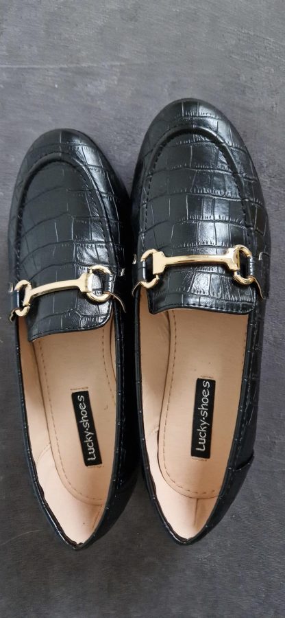 37 ipv 38 - Lucky shoes loafers zwart nieuw (1123did)