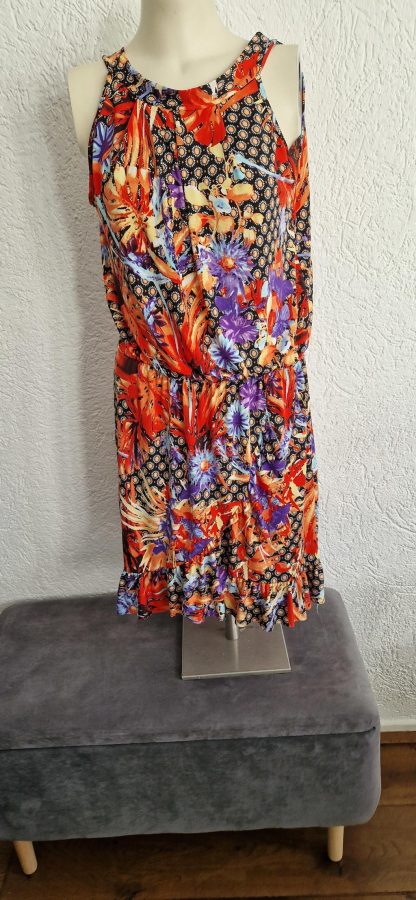 38 40 - Zomers jurkje bont met halter (1123sh) - Afbeelding 2