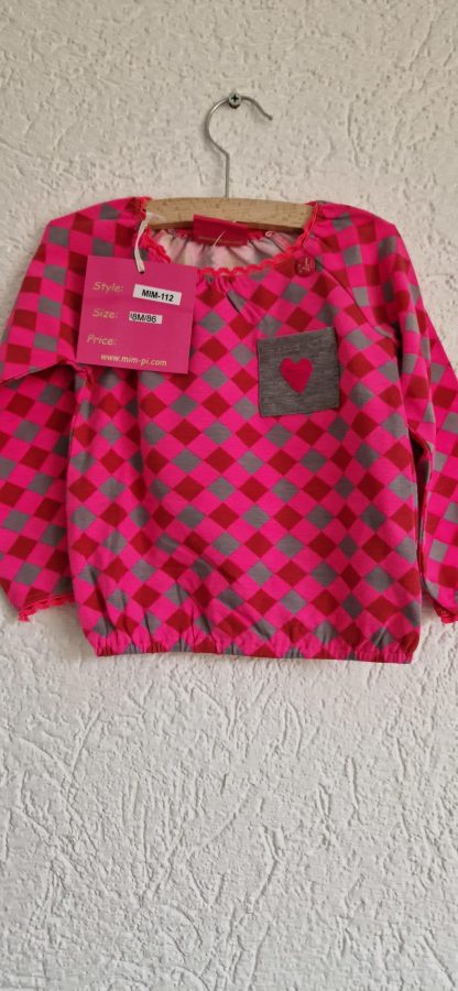 086 - Mim-Pi shirtje fuchsia grijs nieuw