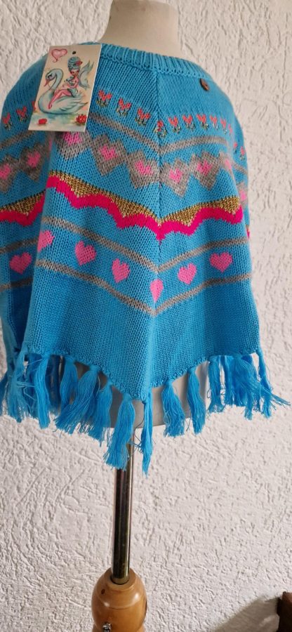 110 – Mim-Pi poncho aqua kleurtjes nieuw - Afbeelding 8