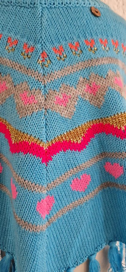 110 – Mim-Pi poncho aqua kleurtjes nieuw - Afbeelding 7