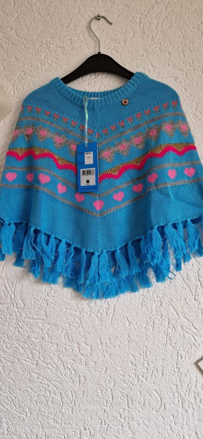 110 – Mim-Pi poncho aqua kleurtjes nieuw - Afbeelding 4