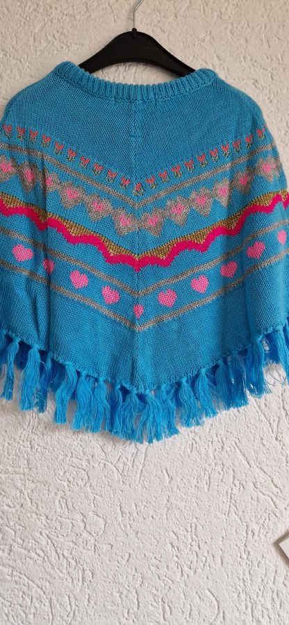 110 – Mim-Pi poncho aqua kleurtjes nieuw - Afbeelding 2