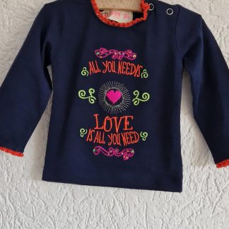 068 - Mim-Pi shirt blauw print nieuw