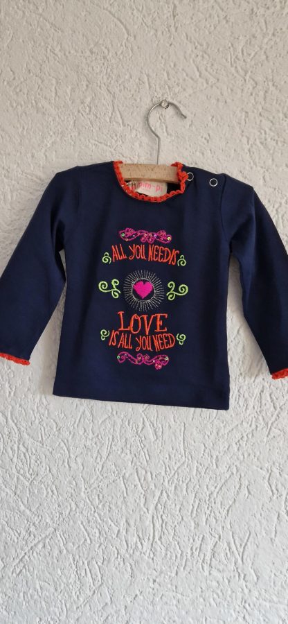 068 - Mim-Pi shirt blauw print nieuw