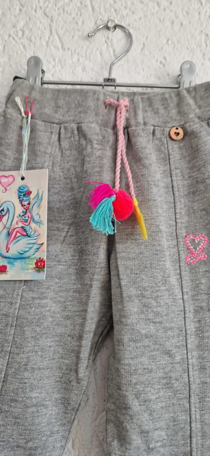 098 - Mim-Pi broekje grijs pompom nieuw - Afbeelding 3