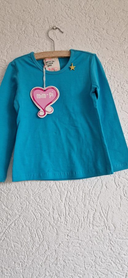 104 - Mim-Pi shirt aqua basic nieuw