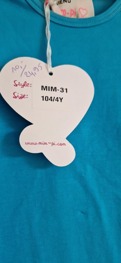 104 - Mim-Pi shirt aqua basic nieuw - Afbeelding 5
