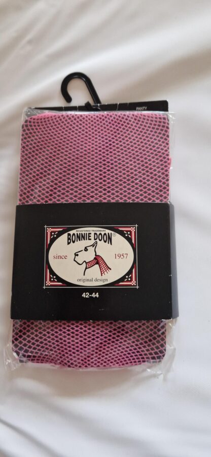 42/44 - Bonnie Doon panty fishnet roze nieuw