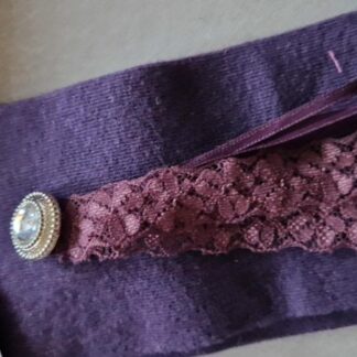 31/34 - Bijzonder kousen paars kant nieuw