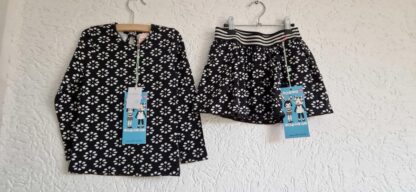 104 - Mim-Pi shirt en rok zwart wit nieuw