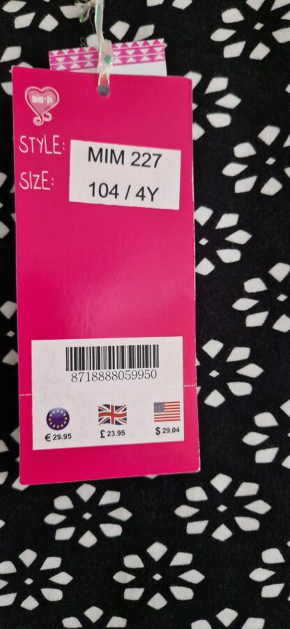 104 - Mim-Pi shirt en rok zwart wit nieuw - Afbeelding 4