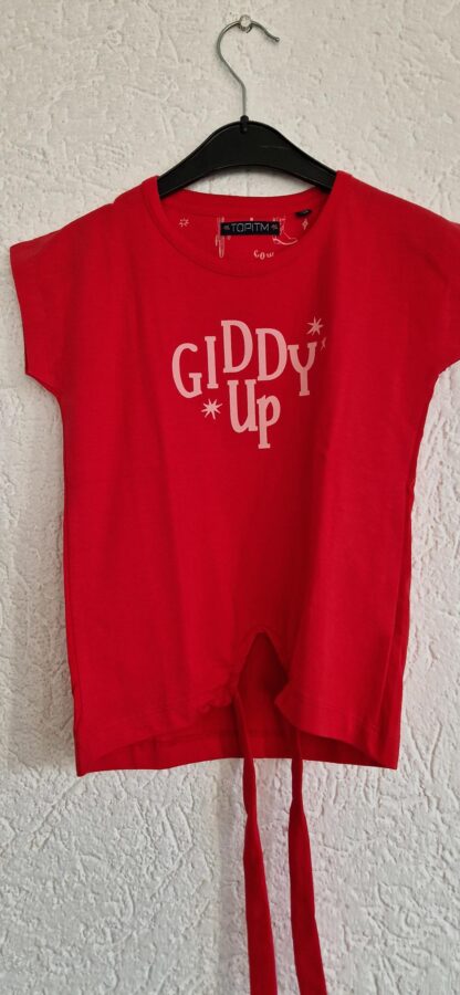 122 128 - Topitm shirt rood nieuw (0124gh2)