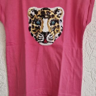 110 116 - Twoday roze shirt tijger lovertjes (0124gh2)