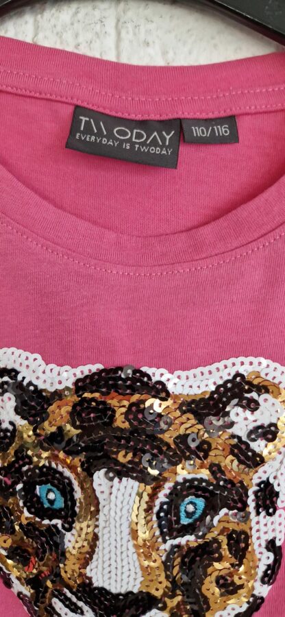 110 116 - Twoday roze shirt tijger lovertjes (0124gh2) - Afbeelding 4