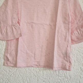 122 128 - Roze shirt zilveren spikkels (0124gh1)