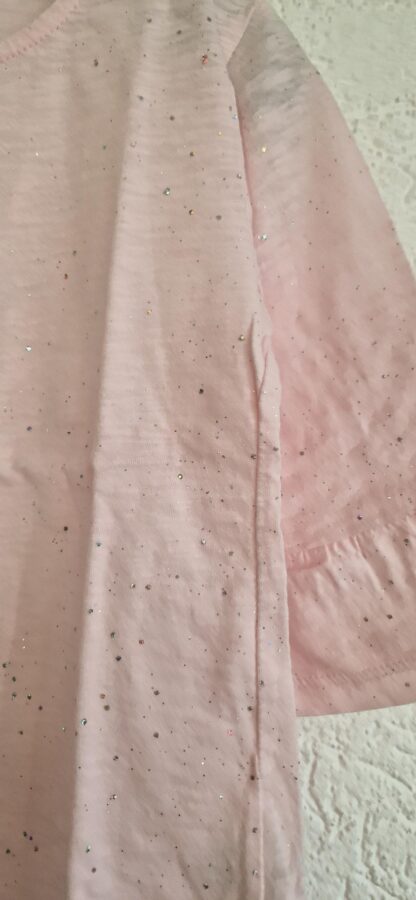 122 128 - Roze shirt zilveren spikkels (0124gh1) - Afbeelding 3
