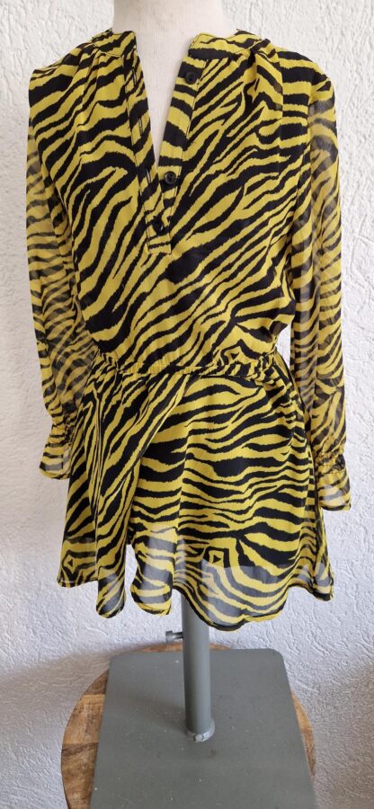 122 128 - Coolcat zebra jurkje oker zwart (0124gh1)