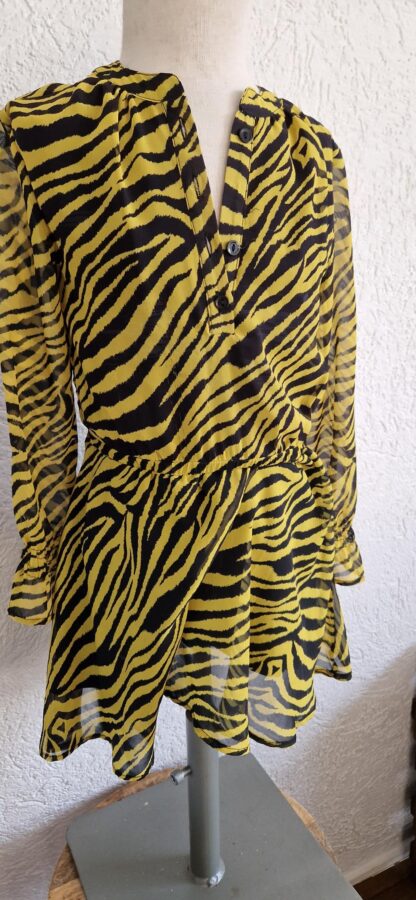 122 128 - Coolcat zebra jurkje oker zwart (0124gh1) - Afbeelding 3