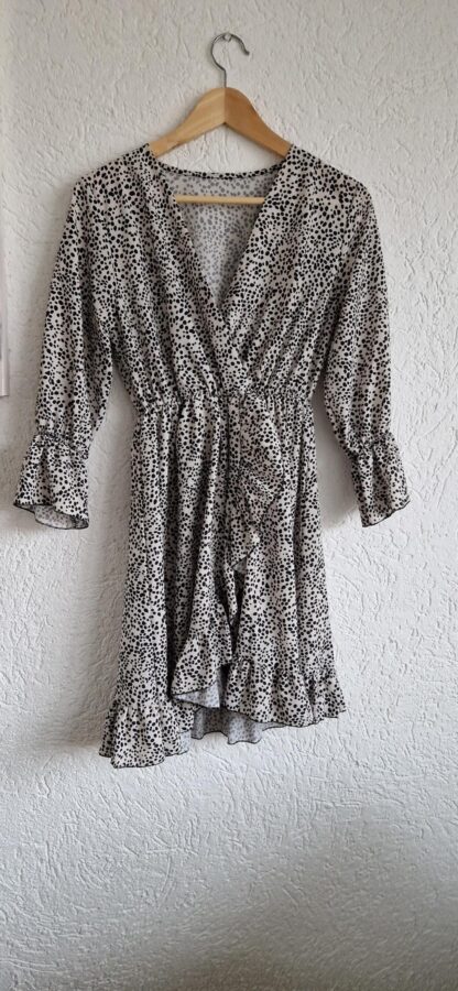 M/L - Shein jurkje print khaki (0224kel1)