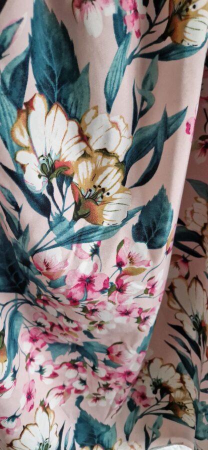 L - Shein roze bloemen offshoulder jurk (0224kel2) - Afbeelding 4