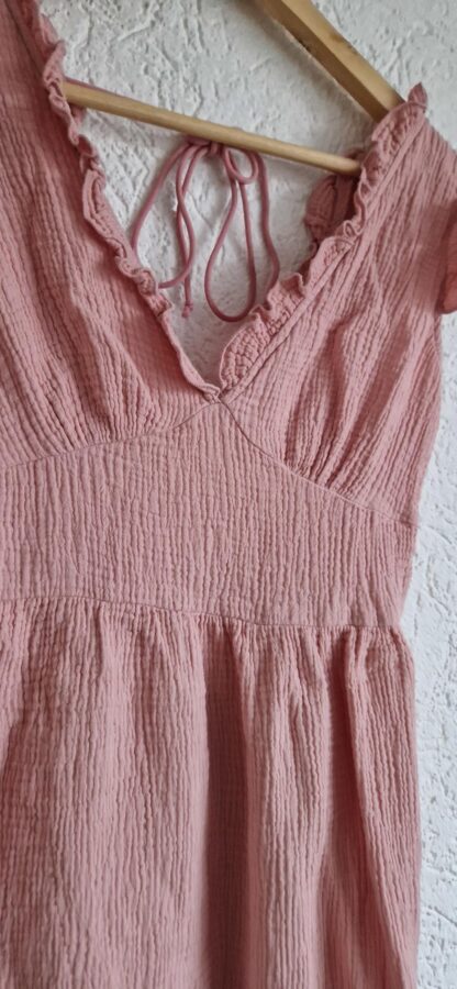 L - Shein roze jurk kreukstof (0224kel1) - Afbeelding 3