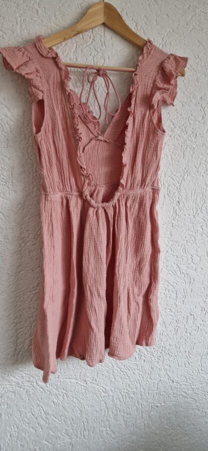 L - Shein roze jurk kreukstof (0224kel1) - Afbeelding 4