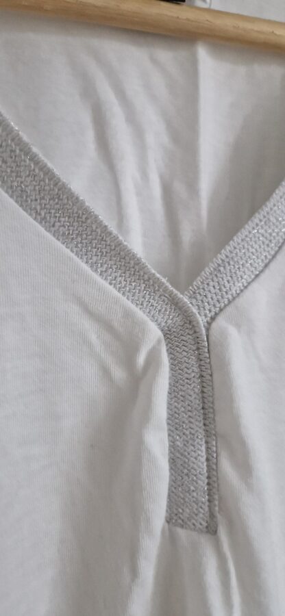 M - True Spirit shirt wit V-hals (0224kel1) - Afbeelding 3