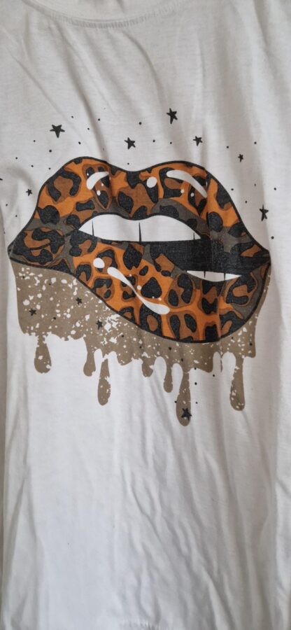 M - Shein shirt wit mond (0224kel1) - Afbeelding 3