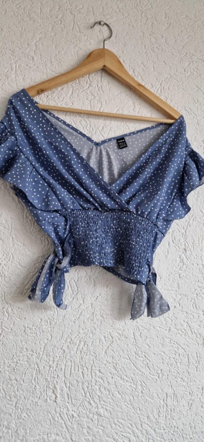 L - Shein blauwe top (0224kel1)
