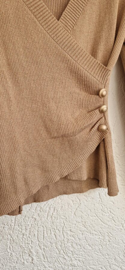 S/M - J&H Fashion trui goud knopen (0324ang6) - Afbeelding 4