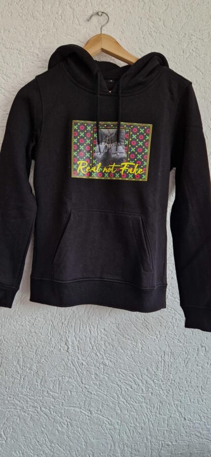 S - Hoodie zwart real not fake (0324ang2)