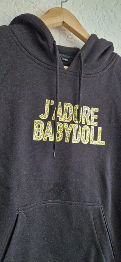 S - Hoodie zwart adore babydoll (0324ang2) - Afbeelding 3