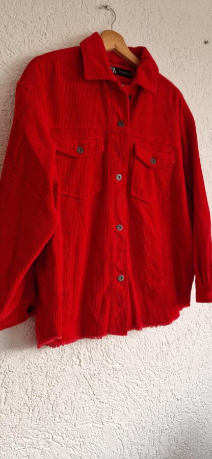 XS - Zara shacket rib rood (0324ang5)