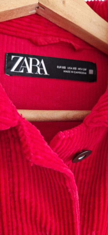 XS - Zara shacket rib rood (0324ang5) - Afbeelding 4