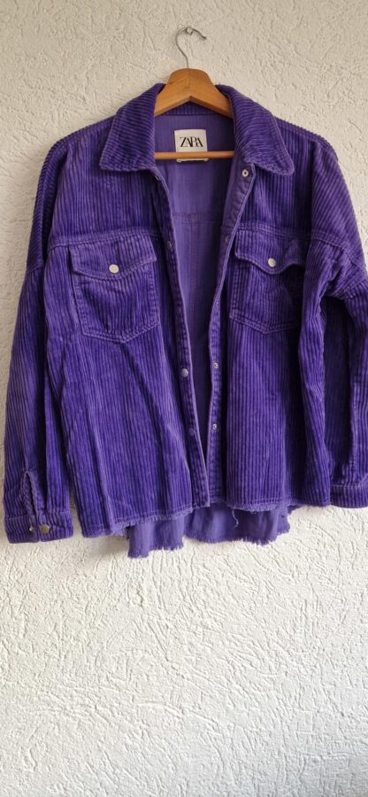 XS - Zara shacket rib paars (0324ang5) - Afbeelding 2