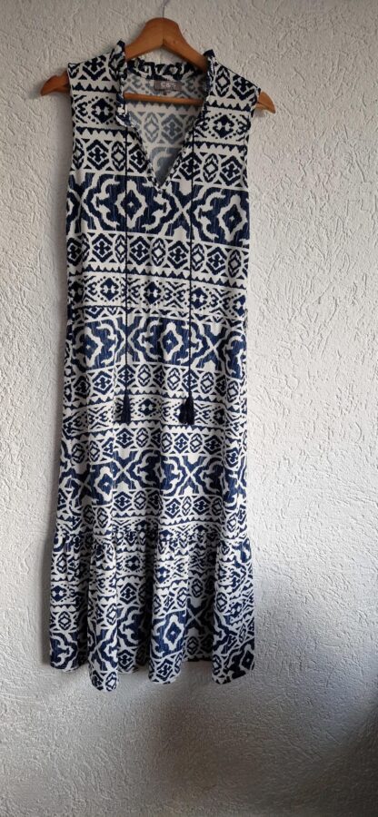 S - C&S jurk blauw wit (0324ang5)