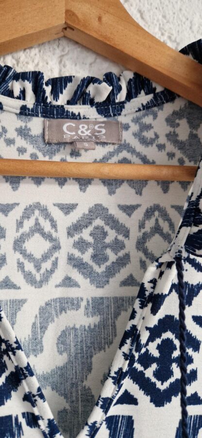 S - C&S jurk blauw wit (0324ang5) - Afbeelding 4