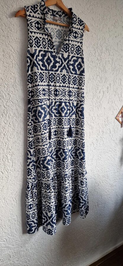 S - C&S jurk blauw wit (0324ang5) - Afbeelding 5