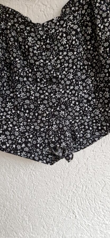 XL - Short zwart wit bloementje (0424kel1) - Afbeelding 3