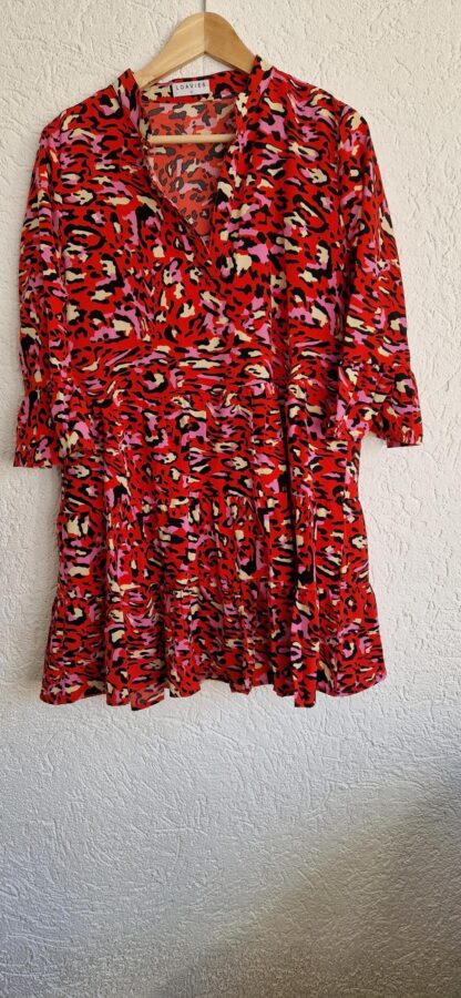 XS - Loavies jurk print rood (0424ang7)