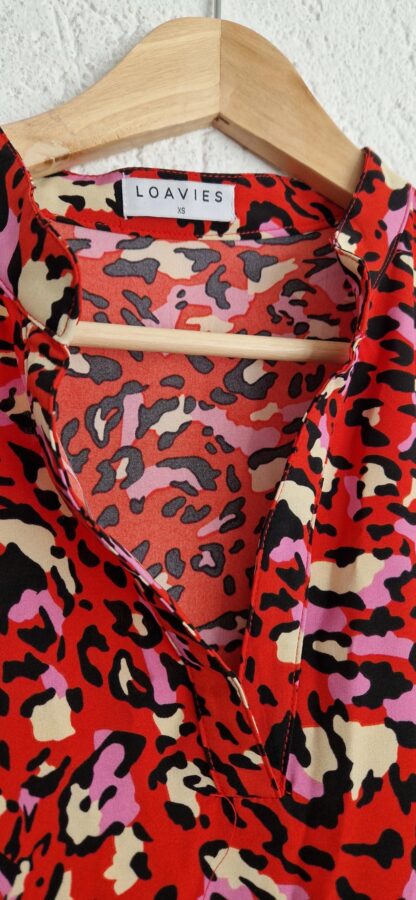 XS - Loavies jurk print rood (0424ang7) - Afbeelding 3