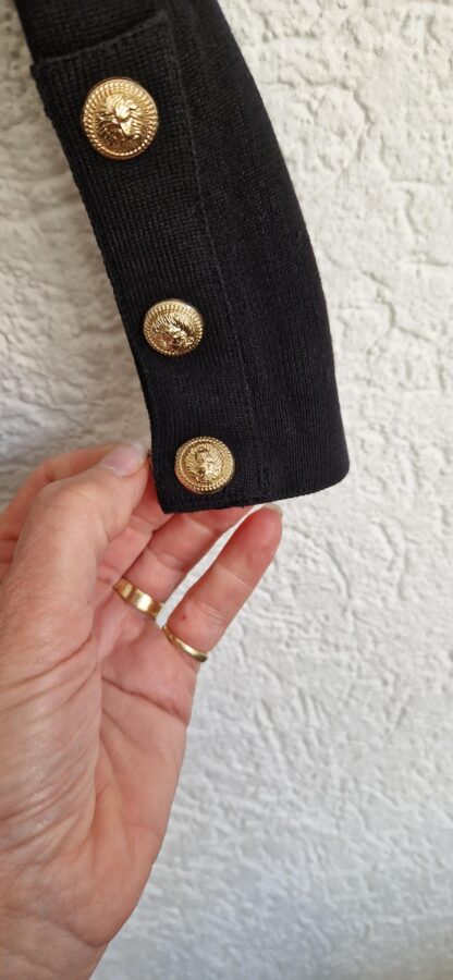 XS - Vintage dressing trui zwart knopen (0424ang7) - Afbeelding 5