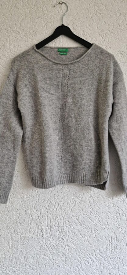158 164 - Benetton trui wol grijs (0424ann2)