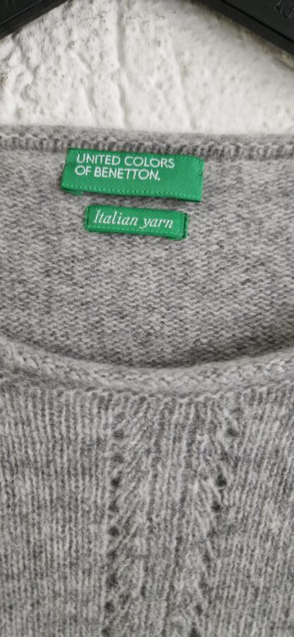 158 164 - Benetton trui wol grijs (0424ann2) - Afbeelding 4
