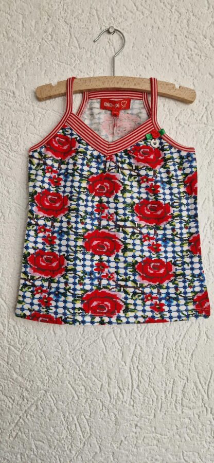 092+98+104+110-Mim-Pi topje bloemen nieuw