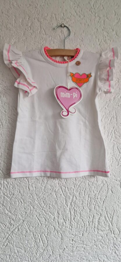 104 - Mim-Pi shirt wit roezelmouw nieuw
