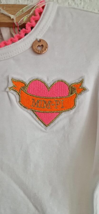 104 - Mim-Pi shirt wit roezelmouw nieuw - Afbeelding 3