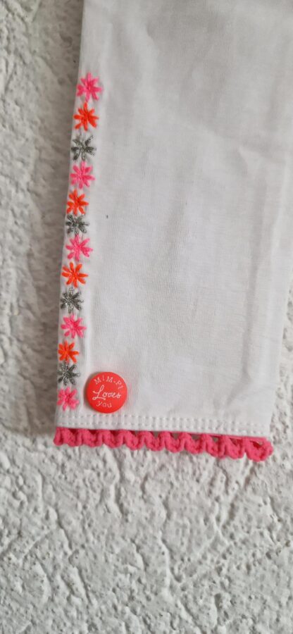 074 - Mim-Pi wit broekje roze randje nieuw - Afbeelding 3